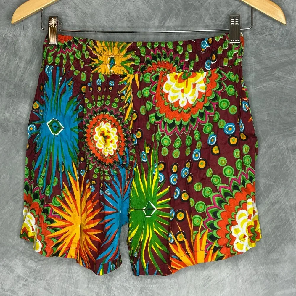 NEW Junglee Billie Mini Shorts Women S  Mid Rise Maximalist Flowy Sustainable - Picture 2 of 9